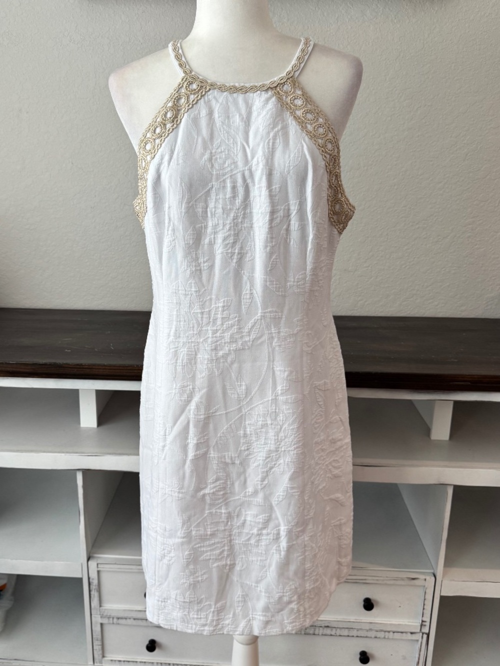 Lilly Pulitzer Pearl Stretch Shift Dress Resort White Client Pucker Jacquard 12